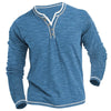 New Cotton Small V-neck T-shirts Men's Casual T-shirt Fall Winter Long-sleeved Comfortable Soft Stretch Henley Shirt