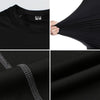 Compression Quick dry T-shirt Men Running Sport Skinny Short Tee Shirt Male Gym Fitness Bodybuilding Workout Black Tops Clothing