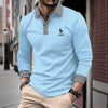 Spring and Autumn men's long sleeved shirt, comfortable business T-shirt, men's street casual fashion top