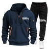 New Men's Autumn Winter Sets Zipper Hoodie+Pants Pieces Casual Tracksuit Male Sportswear warm Clothing Sweat Suit