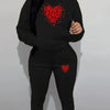 Women's 2-piece casual hoodie set, butterfly and letter printed hoodie and running pants set