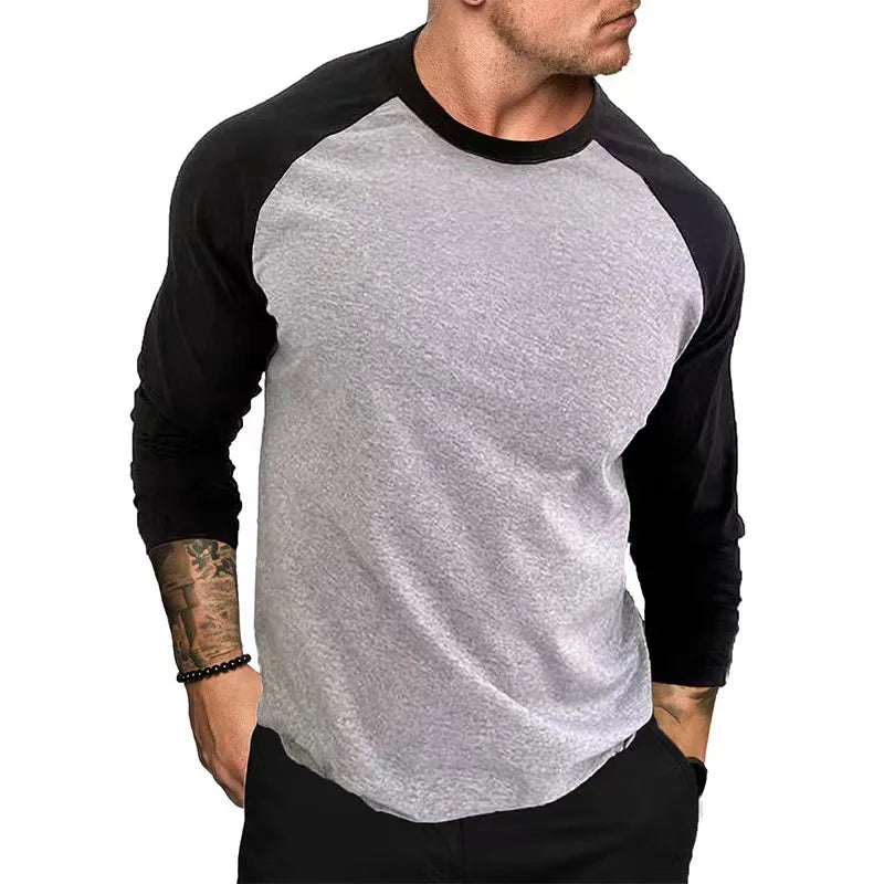 Casual Long Sleeve Cotton Moisture Wicking Heavyweight Tees Tanks Classic Loose Fit Tshirts for Men