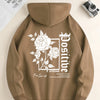 Men's new fashion hoodie, casual daily drawstring hooded sweatshirt, Rose Print, front kangaroo pocket, men's jacket