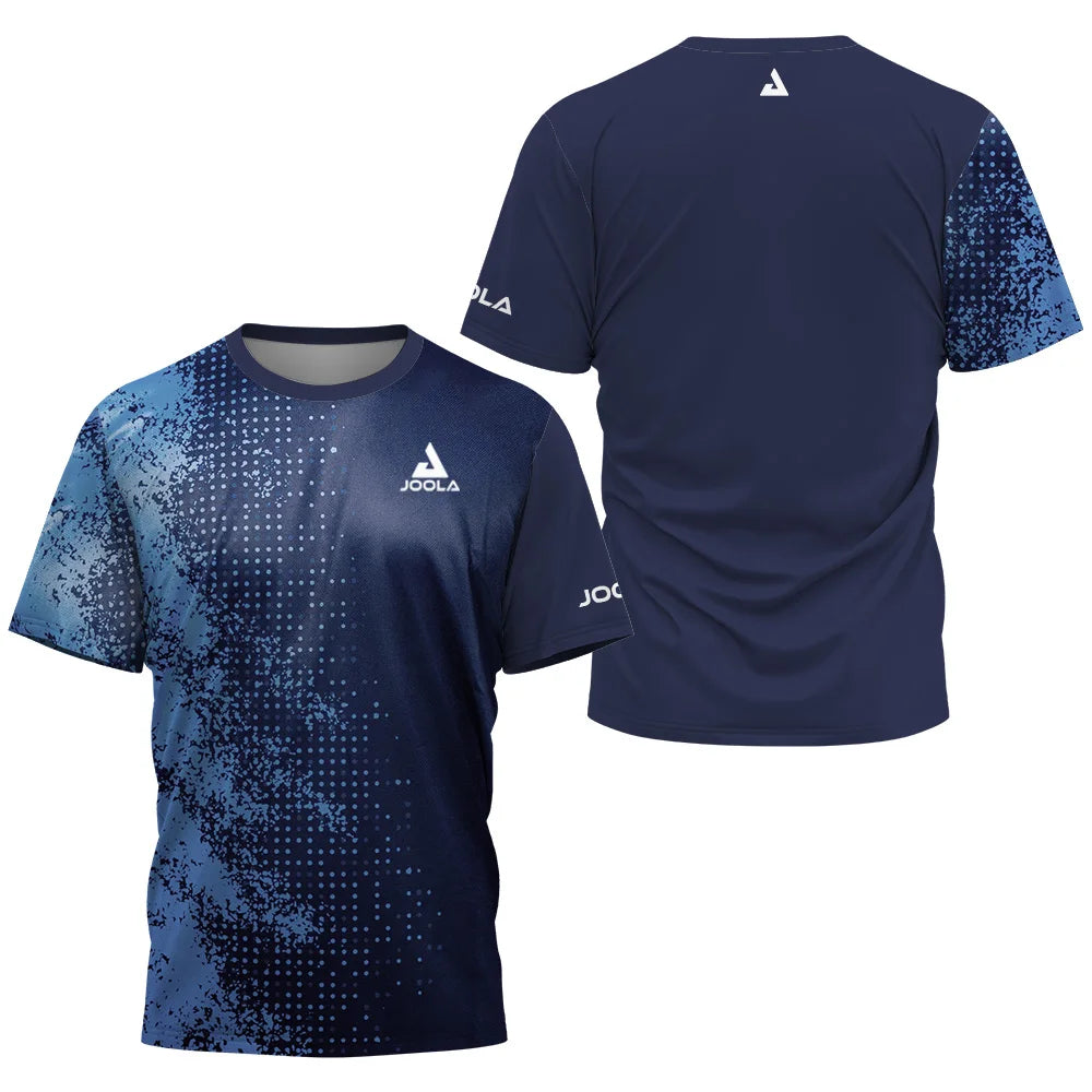 New fashionable and casual mens summer table tennis club logo print,mens badminton tennis brand, quick drying, short sleeved top