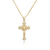 NEWBUY Gold Color Jesus Cross Pendant Stainless Steel Chain Necklace For Women Men Classic Design Christain Jewelry Gift