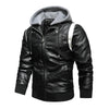 Autumn Winter Bomber Leather Jacket Men Scorpion Embroidery Hooded Jacket PU Leather Motorcycle Mens Ryan Gosling Drive Jacket