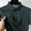 Summer New Men's Lop-up Hollow Short-sleeved Polo Tee Shirt Ice Silk Breathable Business Fashion T-Shirt Male Brand Clothes