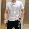 S-6XL  T-shirt  Anime  Rhinestone T Shirt Men  Streetwear Short Sleeve Cotton  Oversize Summer Tops