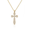 NEWBUY Gold Color Jesus Cross Pendant Stainless Steel Chain Necklace For Women Men Classic Design Christain Jewelry Gift