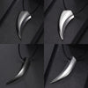 Punk Hip Hop Stainless Steel Crescent Tooth Spike Pendant Necklace Men Women Fashion Wolf Tooth Chain Necklace Jewelry