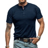 Casual High Quality Summer Short Sleeve Henry Neck Mens T Shirts Fashion Basic T-shirt Male