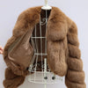 FURHYCFOX Hot sales Fashion New Women's Winter Warm Natural Fur Jackets Lady Luxry Crop Coat Turn-down Collar Fox Fur Coats