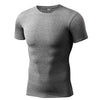 Compression Quick dry T-shirt Men Running Sport Skinny Short Tee Shirt Male Gym Fitness Bodybuilding Workout Black Tops Clothing