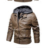 Removable Hooded Male PU Jacket