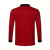 Men's long sleeved polo shirt, spring and autumn casual sports breathable top, men's fashion patchwork polo shirt