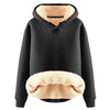 Velvet Warm Hoodies For Women Winter Tops Y2K Clothing Casual Hooded Sweatshirt Ladies Solid Color Long Sleeved Plush Pullover