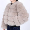 Maomaokong Real Fur Jacket  Women Winter Short Natural real Fox Fur Lady Zipper Fur Coat Female Warm Jacket  with Collar