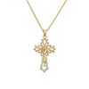 NEWBUY Gold Color Jesus Cross Pendant Stainless Steel Chain Necklace For Women Men Classic Design Christain Jewelry Gift