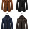 Men's Autumn/Winter Business Woolen Overcoat Fashionable Double Collar Anti-Cold Nestle Jacket Cross-Border Woolen Overcoat