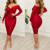 Z6805 Cross-Border New Women's Dress Sexy Off-Shoulder Pleated Backless Long Sleeve Autumn/Winter Fashion European American Styl