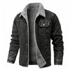 DIMUSI Men's Winter Jacket Fashion Men's Lapel Sherpa Fleece Lined Thicken Denim Jean Trucker Jacke Men Jeans Coats Clothing 5XL