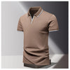 POLO shirt men's summer fashion ice silk quick drying short sleeved T-shirt solid color loose business collar pure cotton top