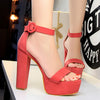 Summer Sandals Ladies Party Banquet Pumps 13.5CM Platform Valentine Strap Quality Shoes Women High Heels Sexy Size 34-43