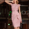 New Women's Lace With Patchwork Waist CinChing One Step Skirt And Small Dress