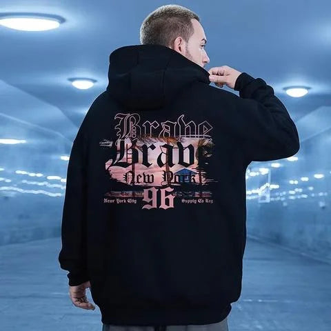 M-8XL Oversized Hoodie Men American Style Letter Hooded Sweater Loose Hip Hop Plus Size Hoodie for Unisex