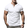 Short-sleeved V Neck T-shirts Fashion Simple Casual Pullover Tops Solid Breathable Sport Fitness Tees for Men