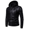 TRAF Top Leather Jacket Men's Leather Autumn And Winter Plus Cashmere Korean Version Of Casual Trend Hooded Biker Work Jacket