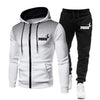 Outdoor Personality Hoodies+Pants Self-Cultivation 2 Set Punk Street Suit for Men Sports and Leisure Zipper Men Track Suit