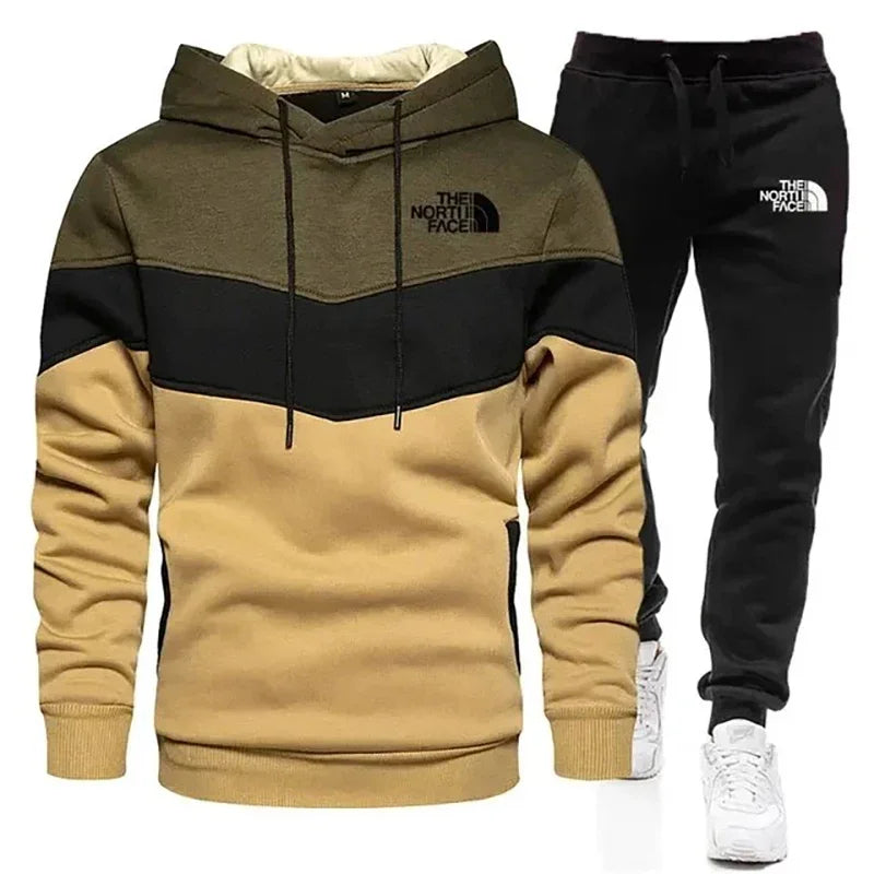 Men'S Spring And Autumn Printed Pullover Hoodie   Trousers Two-Piece Outdoor Street Leisure Fashion Fitness Sportswear Suit