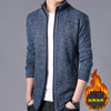 M-4XL Autumn/Winter New Men's Plush Thickened Knitted Jacket Vertical Neck Zipper Sweater Cardigan Warm Coat Jacket Jacket