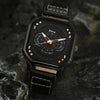 Alloy Quartz Bracelets Casual Leather Strap Cool Black