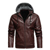 Men Hooded Leather Jackets Chaquetas Slim Fit Motorcycle PU Leather Coats High Quality Men Fleece Warm Leather CoatsSize 5XL