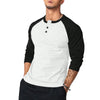 New Men's Casual T-shirt Men's Round Neck Slim Arm Color-blocked Long Sleeve T-shirt European and American Base Shirt