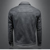 Minglu Faux Leather Grey Men's Jackets Luxury Spring Autumn Solid Color Single Breasted Male Overcoats Motorcycle Man Coats 4XL