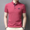 Summer New Men's Embroidered Polo Collar 100% Cotton Short Sleeved Polo Shirt Fashion Solid Color Casual Top T-shirt M-4xl