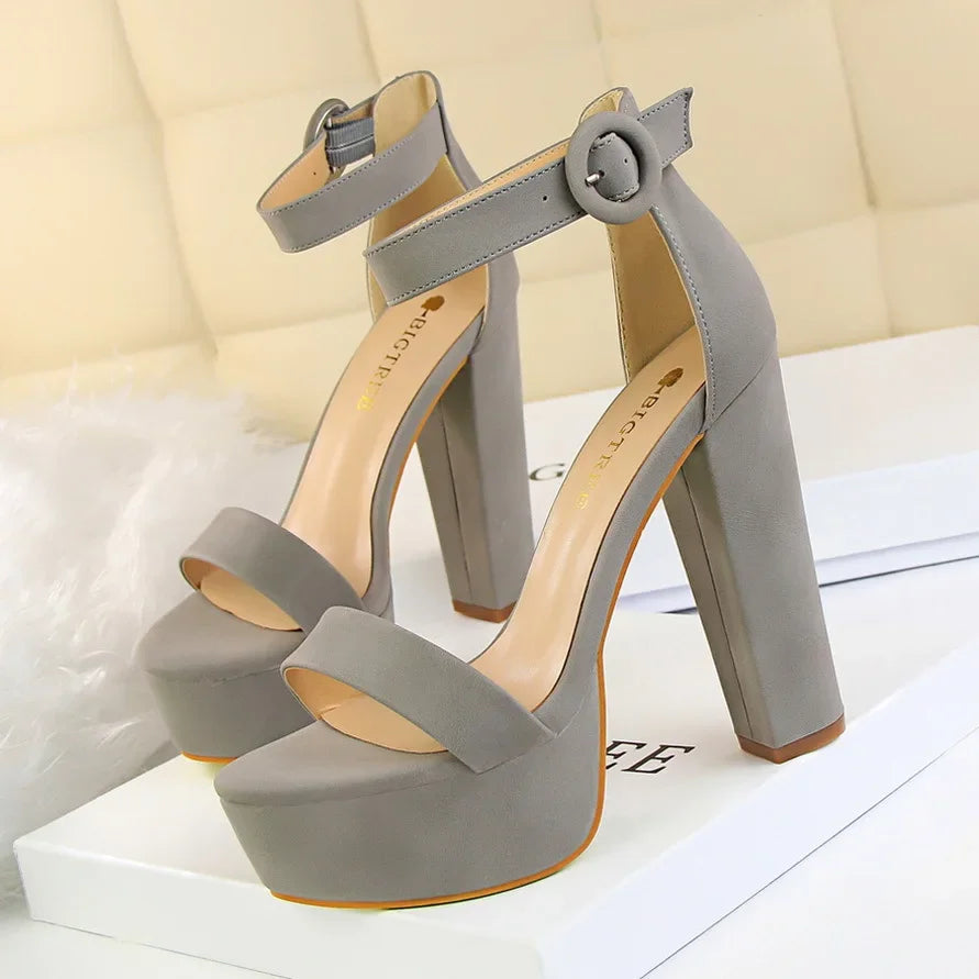 Women High Heel Shoes Sexy Party Nightclub Platform Elegant Sandals Wedding Shoes Bridal Pumps Summer Peep Toe Luxury Thick Heel