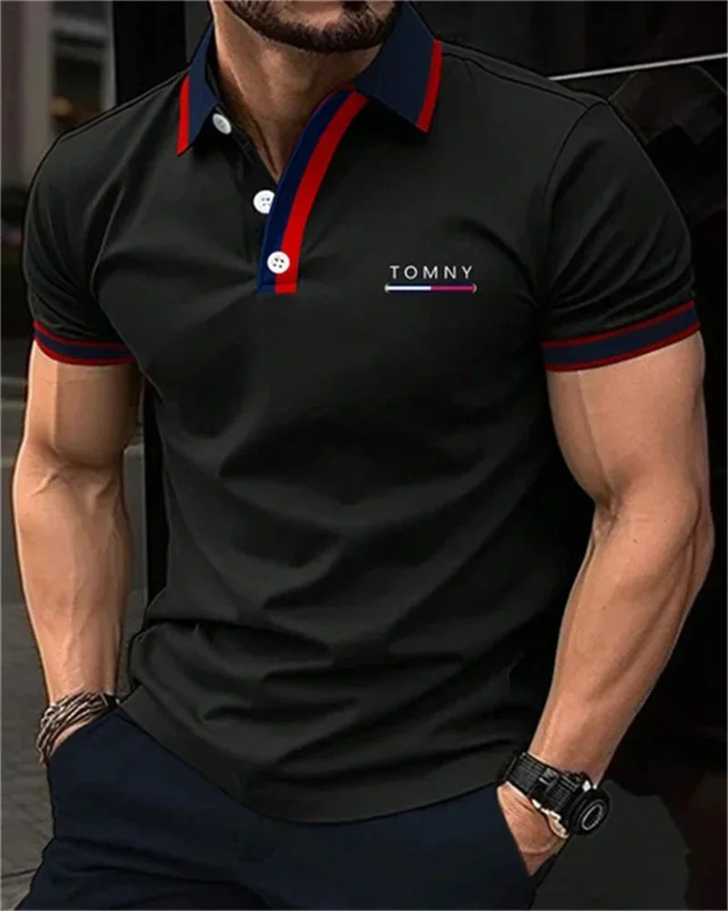 Fashion Men's Polo Shirt Summer Simple Versatile Street Clothing Business Loose Leisure Breathable Lapel Short sleeve Men's Top