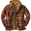 Mens Long Sleeve Winter Hooded Coats Fleece Lined Flannel Plaid Shirts Jacket Button Down Sherpa Jackets with Hood