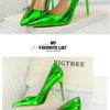 Women High Heels Blue Green Valentine Pumps Luxury Glossy Stiletto Wedding Bridal Nightclub Fashion Simple Solid Color 1829-2