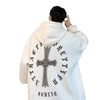 M-8XL Hoodie Men's Large Hoodie Loose Fashion American Retro Cross Printed Long Sleeve Double Shirt