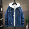 Trendy Denim Jacket Unisex Casual Hooded Spring Autumn Fashion European Style Versatile Brand Men's Loose Fit Border Crossing