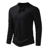 Autumn New Men's Cotton Button Long Sleeve  Henley Neck T-Shirt Casual Solid Color Breathable Versatile Fashion Slim T-Shirts