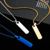 Simple Trendy Clavicle Chain Men Rectangle Bar Geometric Pendant Necklace Fashion Jewelry Decoration Accessories