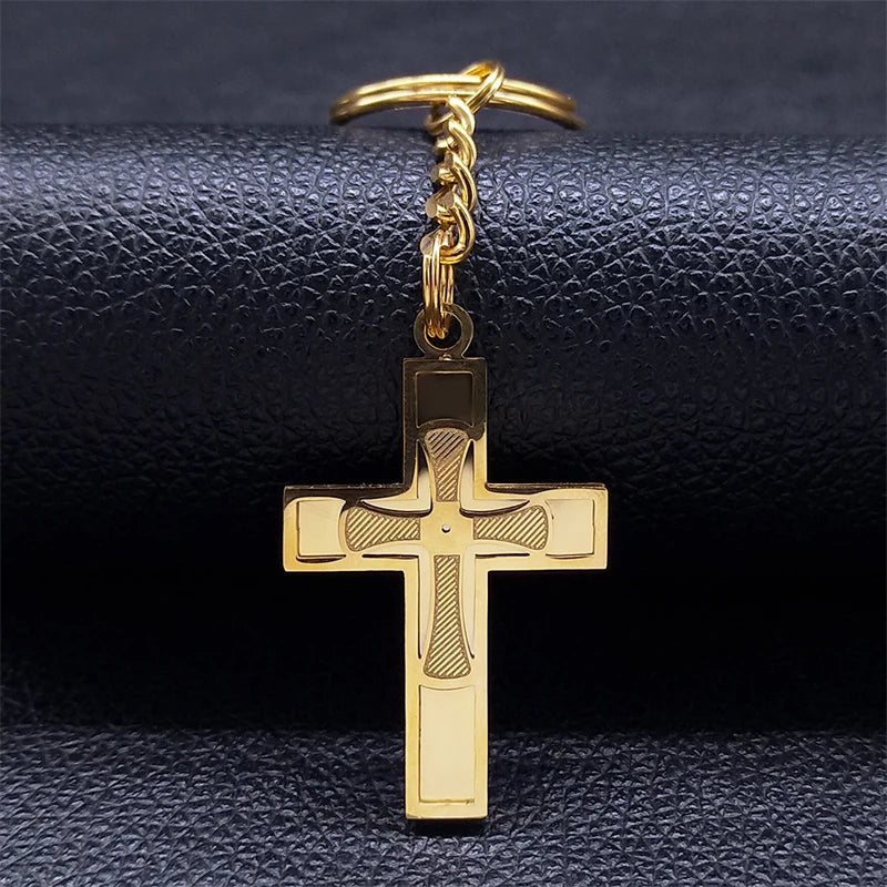 Big Cross Jesus Stainless Steel Necklace for Men Women Gold Color Hip Hop Male Long Chain Gift Jewerly cordao masculino N1172S02