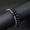 2Pcs/Set Natural Stone Bracelet For Men Luxury Zirconia Wrap Braclet Irregular Healing Hematite Braslet Father Day Gift Pulseria