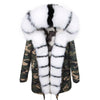 MAOMAOKONG Winter Women Real Fur Coat Fox Fur Liner Warm Jacket With Natural Fur Collar Silver Fox Big Collar Long Parkas